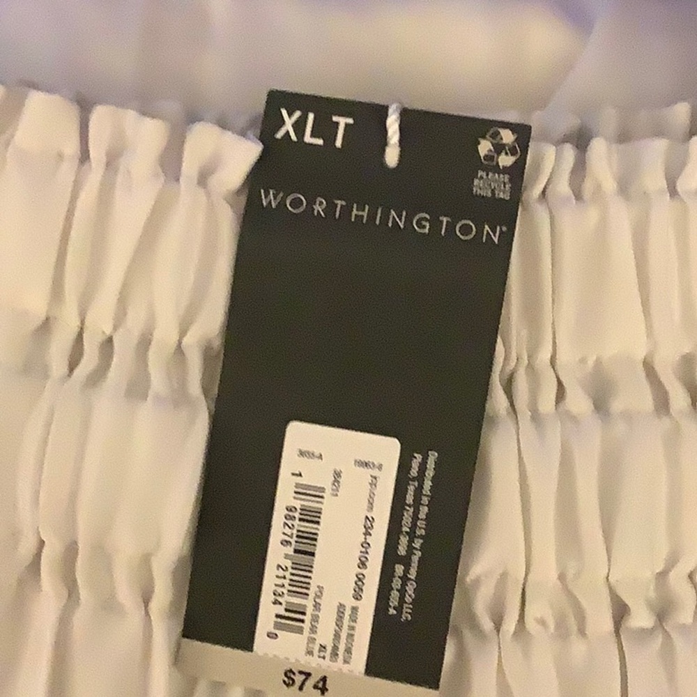 Worthington White Maxi Skirt with Blue Floral Print Sz XLT - Picture 10 of 12
